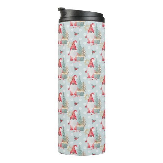 Gnome Christmas Pattern Thermosbecher (Nach rechts gedreht)