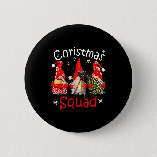 Gnome Christmas Squad Group Matching Christmas Par Button (Vorderseite)