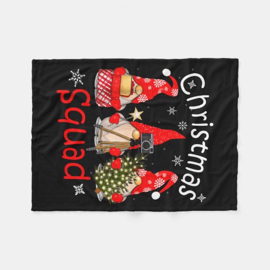 Gnome Christmas Squad Group Matching Christmas Par Fleecedecke (Vorderseite (Horizontal))
