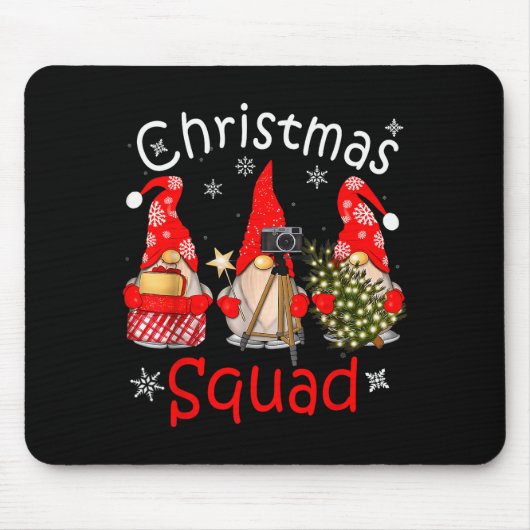 Gnome Christmas Squad Group Matching Christmas Par Mousepad (Vorne)