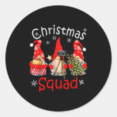 Gnome Christmas Squad Group Matching Christmas Par Runder Aufkleber (Vorderseite)