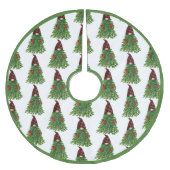 Gnome Christmas Tree Buffalo Karo Niedlicher Urlau Polyester Weihnachtsbaumdecke (Vorderseite)