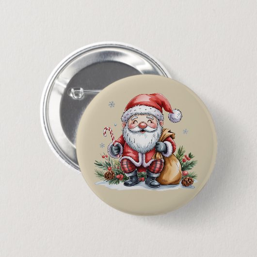 Gnome Christmas Winter Season Gnomes Lover Holiday Button (Vorne & Hinten)