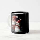 Gnome Christmas Winter Season Gnomes Lover Holiday Zweifarbige Tasse (Vorderseite Links)