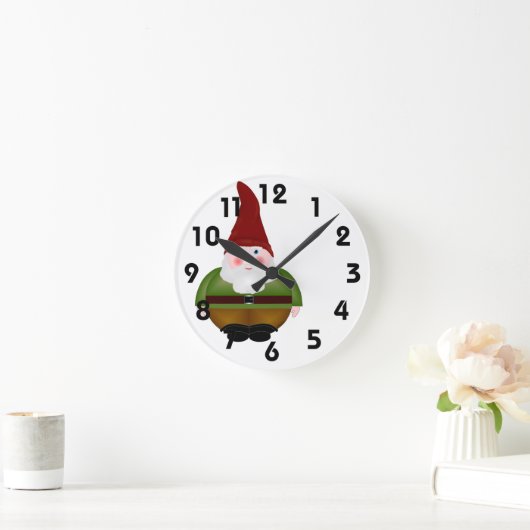 Gnome Clock Runde Wanduhr (Zuhause)