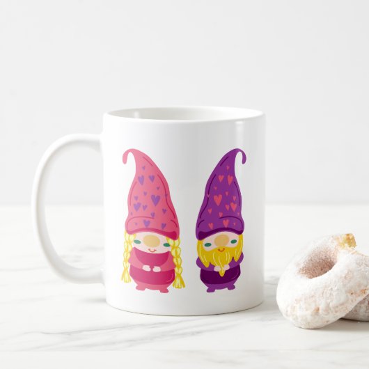 Gnome Couple anpassbar Kaffeetasse (Mit Donut)
