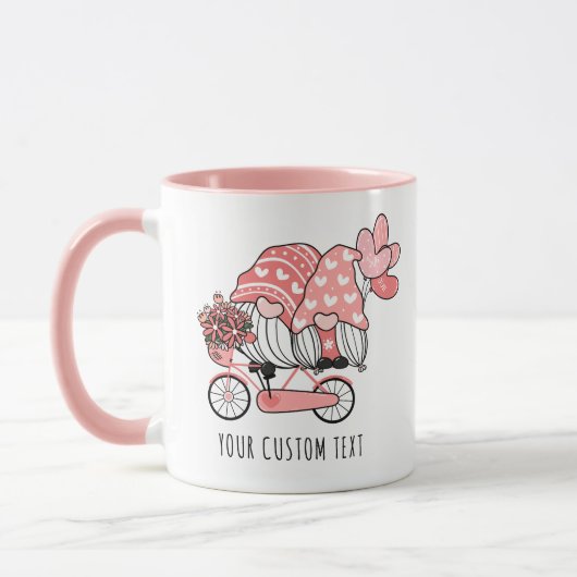 Gnome Couple auf dem Bike Personalisiert Valentins Tasse (Links)