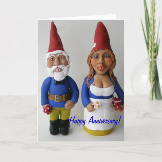 Gnome Couple Card zum Jubiläum Feiertagskarte