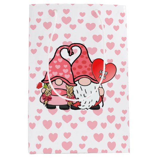 Gnome Couple Mittlere Geschenktüte (Vorderseite)