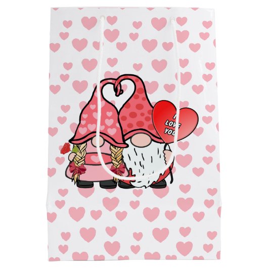 Gnome Couple Mittlere Geschenktüte (Rückseite)