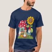 Gnome Couple Mushroom Zuhause Sunflower Unisex T-Shirt (Vorderseite)