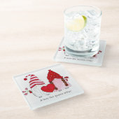 Gnome Couple Valentine Eine Liebe wie Gnome Glasuntersetzer (Schrägansicht)