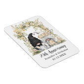 Gnome Cream Floral Arch 25. Hochzeitstag Magnet (Rechte Seite)