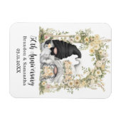 Gnome Cream Floral Arch 50. Hochzeitstag Magnet (Horizontal)
