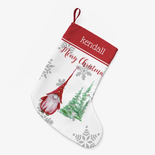 Gnome Custom Kleiner Weihnachtsstrumpf (Vorderansicht (hängend))