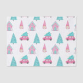 Gnome Cute Pink Peppermint Christmas Pattern Seidenpapier (Vorderseite)