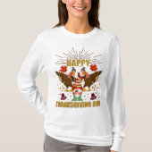Gnome Dabbing Trukeys Erntedank Day Long Sleeve T-Shirt (Vorderseite)
