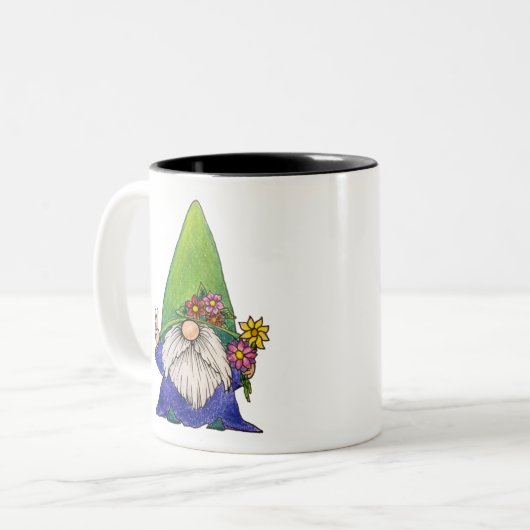 Gnome Day Hippy Zweifarbige Tasse (Vorderseite Links)