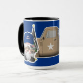 Gnome der Küstenwache mit Militärlastwagen Tasse (Vorderseite Links)