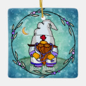 Gnome der männlichen Krankenschwester Keramikornament (Vorderseite)