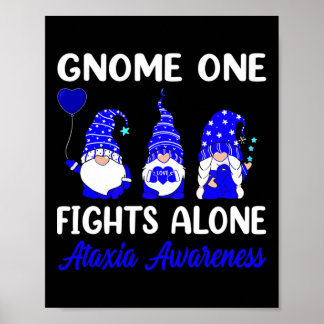 Gnome Eins kämpft allein Blue Ribbon Ataxie-Bewuss Poster