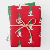 Gnome Elf Wrapping Paper Flat Sheet Set 3 Geschenkpapier Set (Beispiel)