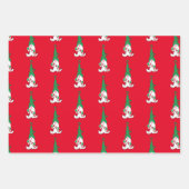 Gnome Elf Wrapping Paper Flat Sheet Set 3 Geschenkpapier Set (Vorderseite)
