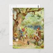Gnome, Elfen und Fairies im magischen Wald Postkarte (Vorne/Hinten)