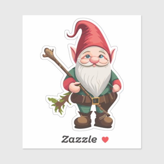 GNOME-Explorer mit Walking Cane Aufkleber (Blatt)
