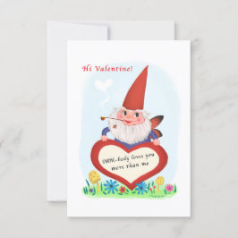 Gnome Fairy Small Traditional Vintag Valentine Einladung