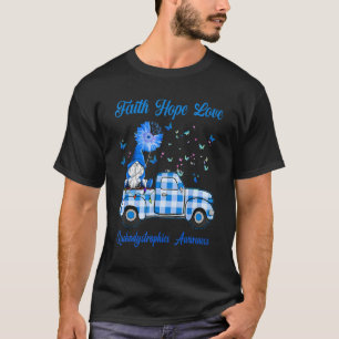 Gnome Faith Hope Liebe Leukodystrophien Bewusstsei T-Shirt