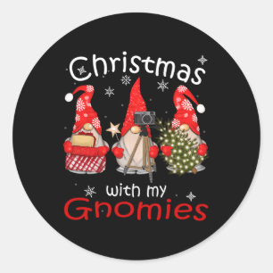 Gnome Familie Weihnachten für Frauen Männer - Gnom Runder Aufkleber