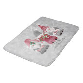 Gnome Familie Weihnachten Liebe Joce Peace Snowfla Badematte (Schrägansicht)