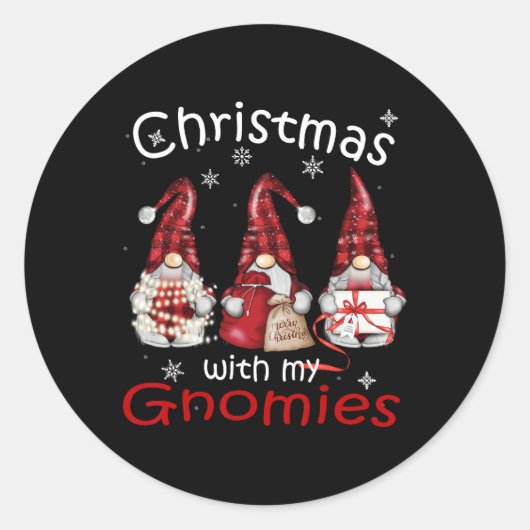 Gnome Family Christmas für Frauen Männer - Buffalo Runder Aufkleber (Vorderseite)