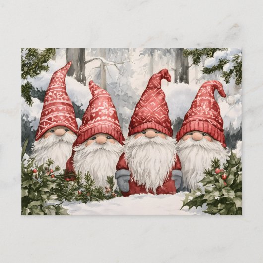Gnome Feiertagspostkarte (Vorderseite)