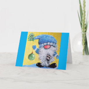 Gnome & Ferret Xmas Blank Weihnachtsgrüße Karte