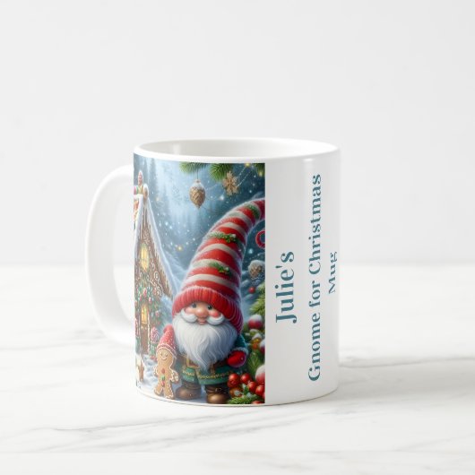 Gnome for Christmas Personalized Kaffeetasse (Vorderseite Links)
