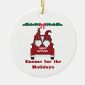 Gnome for the Holidays on a Keramik Ornament (Vorne)