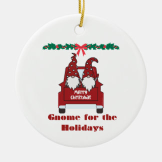 Gnome for the Holidays on a  Keramik Ornament