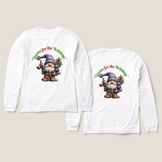 Gnome For The Holidays Tri-Blend Shirt (Design Vorderseite & Rückseite)