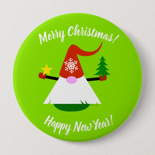 Gnome-frohe Weihnacht-guten Rutsch ins Neue Button