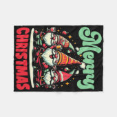 Gnome Frohe Weihnachten Fleecedecke (Vorderseite (Horizontal))