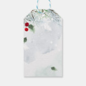 Gnome Frohe Weihnachtswasserfarbe Schneefall Hinte Geschenkanhänger (Rückseite)