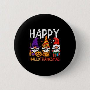 Gnome frohes Hallothanksmas Halloween Erntedankfes Button