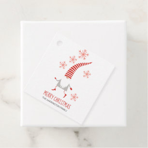 Gnome fröhliche Weihnachten und Schneeflocken Gesc Geschenkanhänger