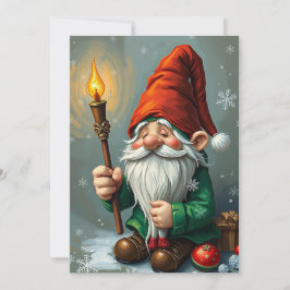 Gnome Funny Trendy Whimsical Fantasy Kein Foto Feiertagskarte