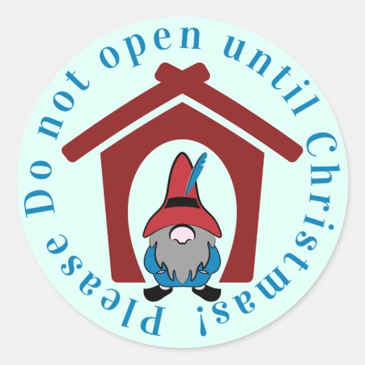 Gnome für Christmas Red Blue Runder Aufkleber (Vorderseite)