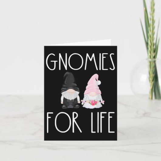Gnome für das Leben Funny Wedding Gnome Bride Groo Karte (Vorderseite)