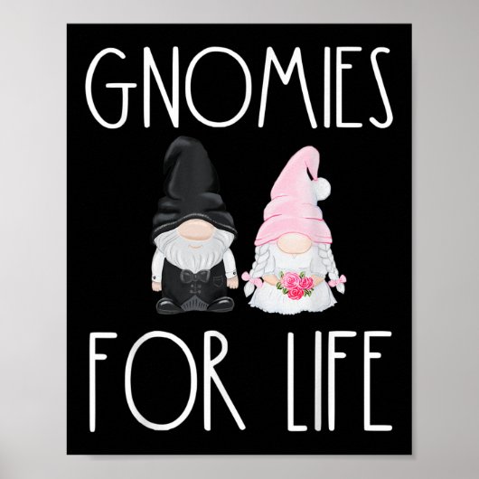 Gnome für das Leben Funny Wedding Gnome Bride Groo Poster (Vorne)