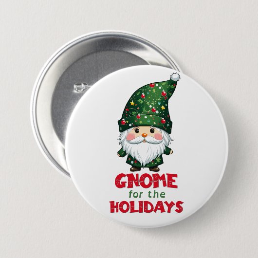 Gnome für den Urlaub Funny & Adorge Weihnachten Button (Vorne & Hinten)